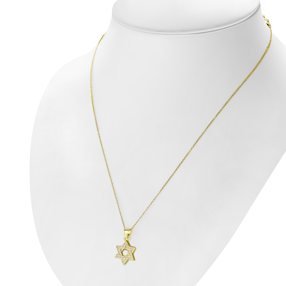 My Daily Styles 925 Sterling Silver Small Star of David CZ Pendant Necklace - Picture 25 of 26