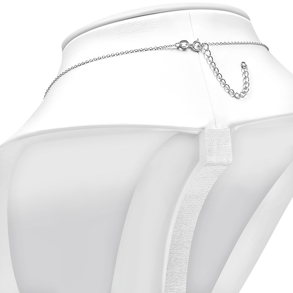 Collar colgante de plata esterlina 925 pequeño CZ cinta de concienciación sobre el cáncer de mama - Imagen 13 de 14