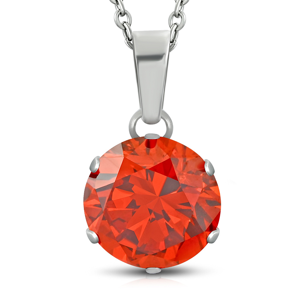 Collar colgante de declaración de la declaración del solitario CZ en tono plateado en tono plateado, 18 " - Imagen 8 de 31