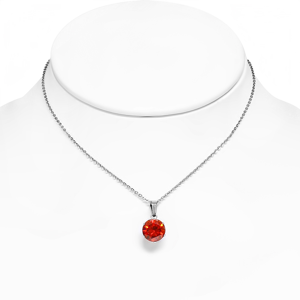 Collar colgante de declaración de la declaración del solitario CZ en tono plateado en tono plateado, 18 " - Imagen 9 de 31