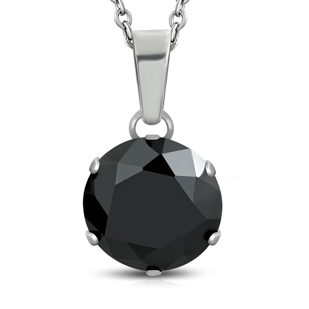 Collar colgante de declaración de la declaración del solitario CZ en tono plateado en tono plateado, 18 " - Imagen 11 de 31