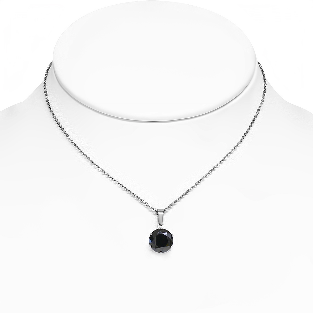 Collar colgante de declaración de la declaración del solitario CZ en tono plateado en tono plateado, 18 " - Imagen 12 de 31