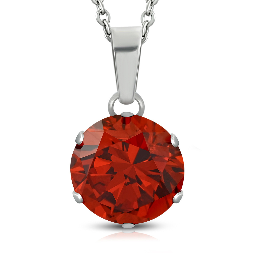 Collar colgante de declaración de la declaración del solitario CZ en tono plateado en tono plateado, 18 " - Imagen 14 de 31