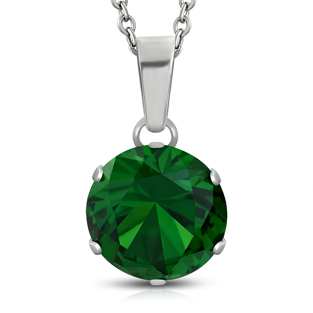 Collar colgante de declaración de la declaración del solitario CZ en tono plateado en tono plateado, 18 " - Imagen 17 de 31