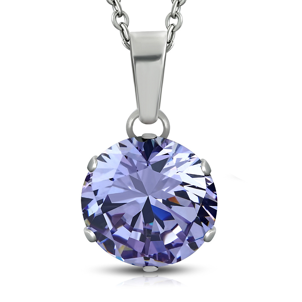 Collar colgante de declaración de la declaración del solitario CZ en tono plateado en tono plateado, 18 " - Imagen 20 de 31