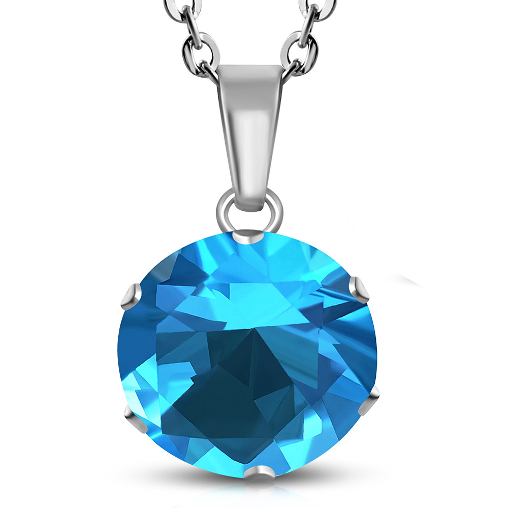 Collar colgante de declaración de la declaración del solitario CZ en tono plateado en tono plateado, 18 " - Imagen 26 de 31