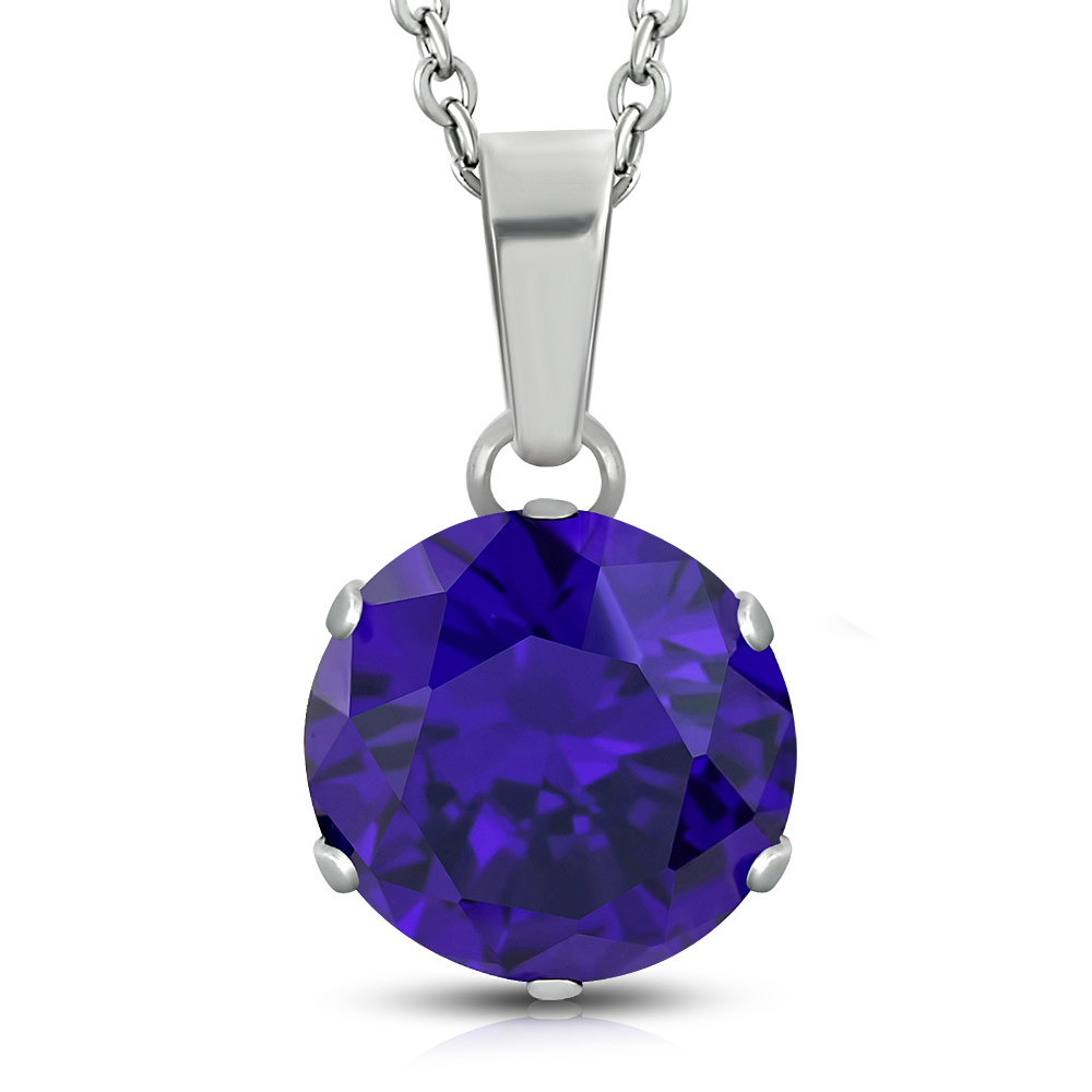 Collar colgante de declaración de la declaración del solitario CZ en tono plateado en tono plateado, 18 " - Imagen 29 de 31