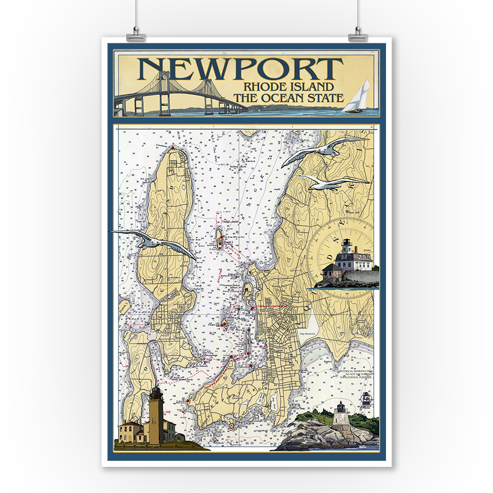 newport ri nautical chart lp artwork posters wood nautical chart posters