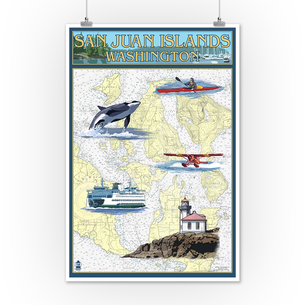 san juan islands wa nautical chart lp artwork nautical chart posters