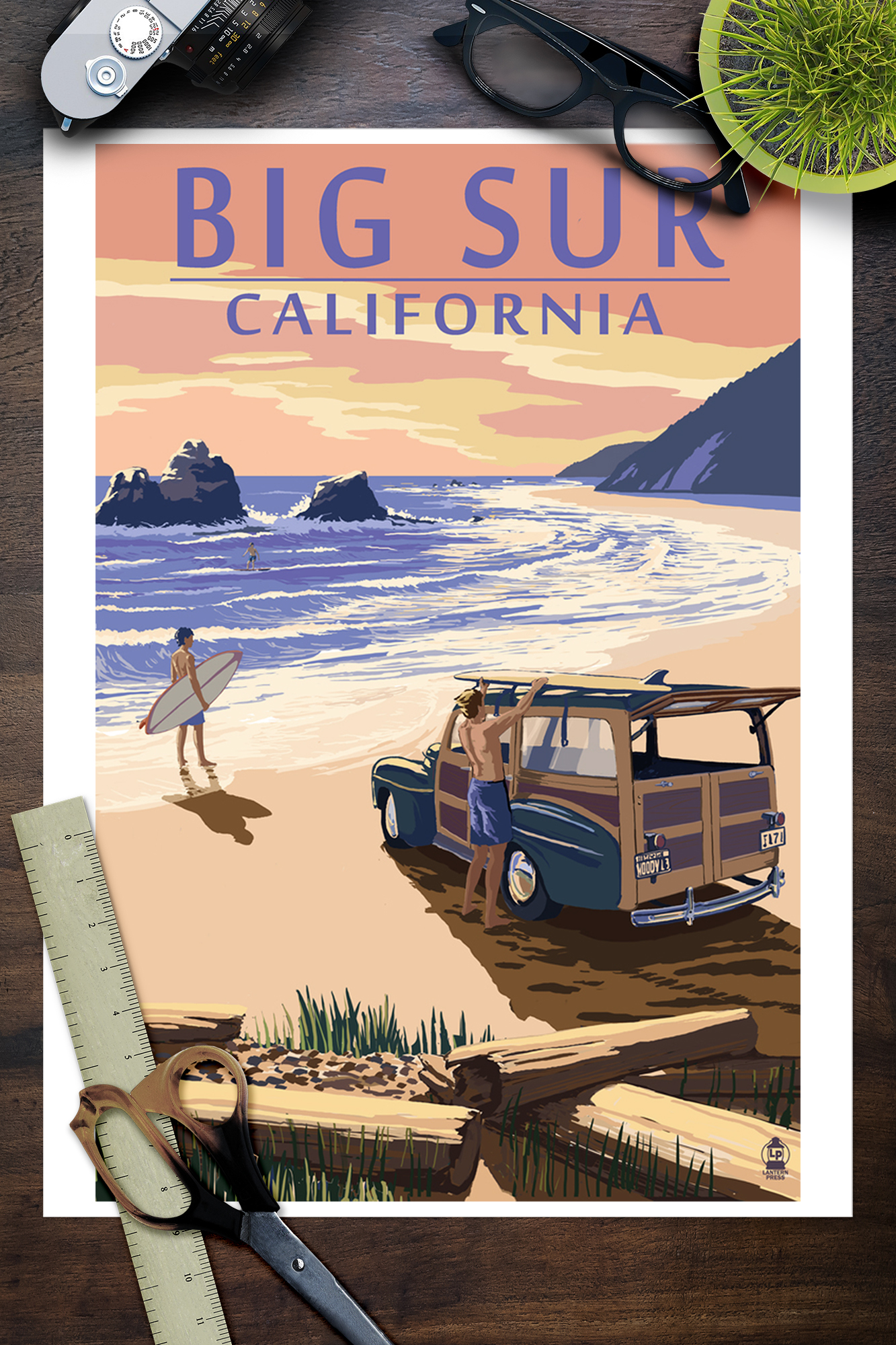 Details About Big Sur Ca Woody On Beach Lp Artwork Posters Wood Metal Signs
