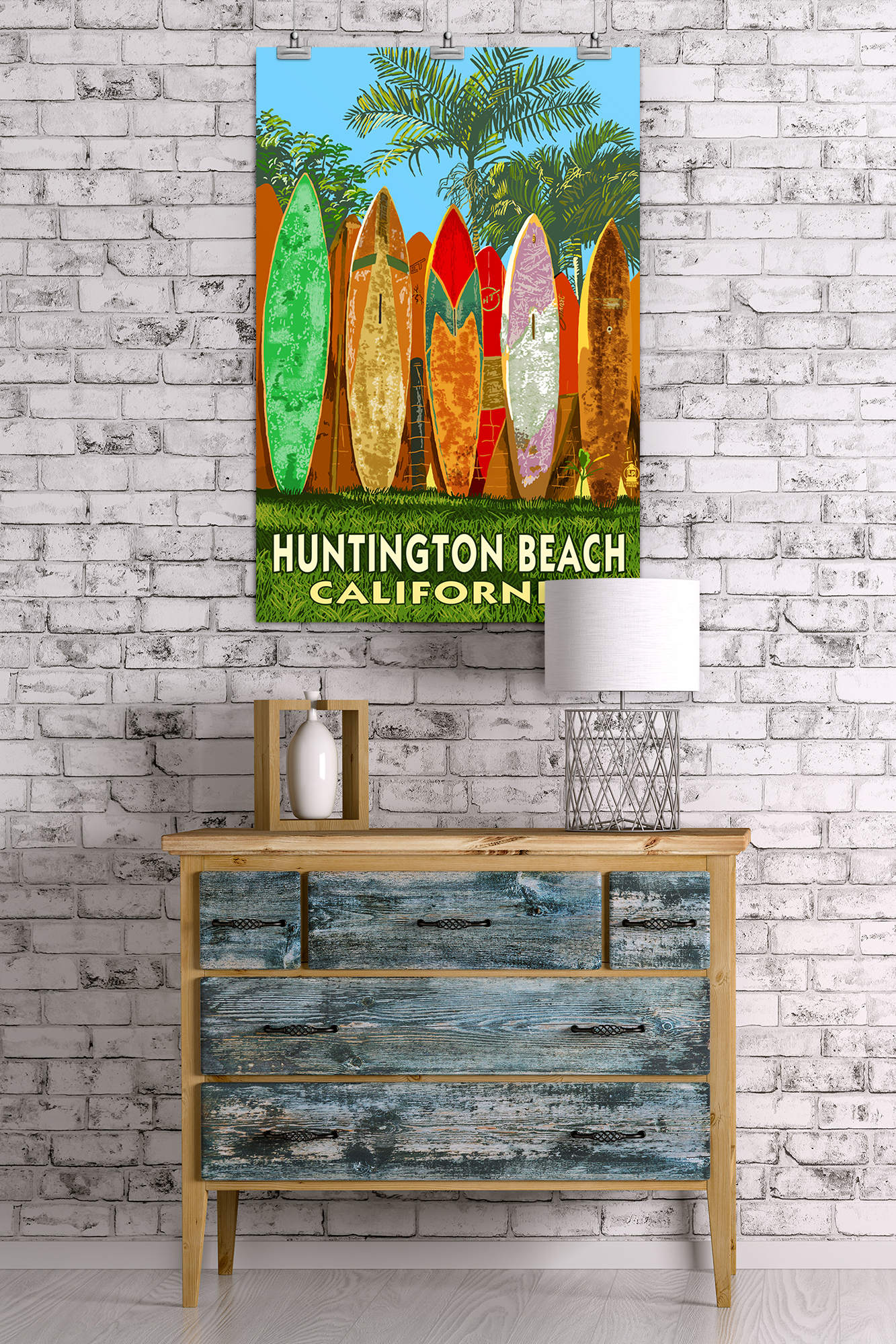 Huntington Beach CA - Surfboard Fence - LP Artwork ...