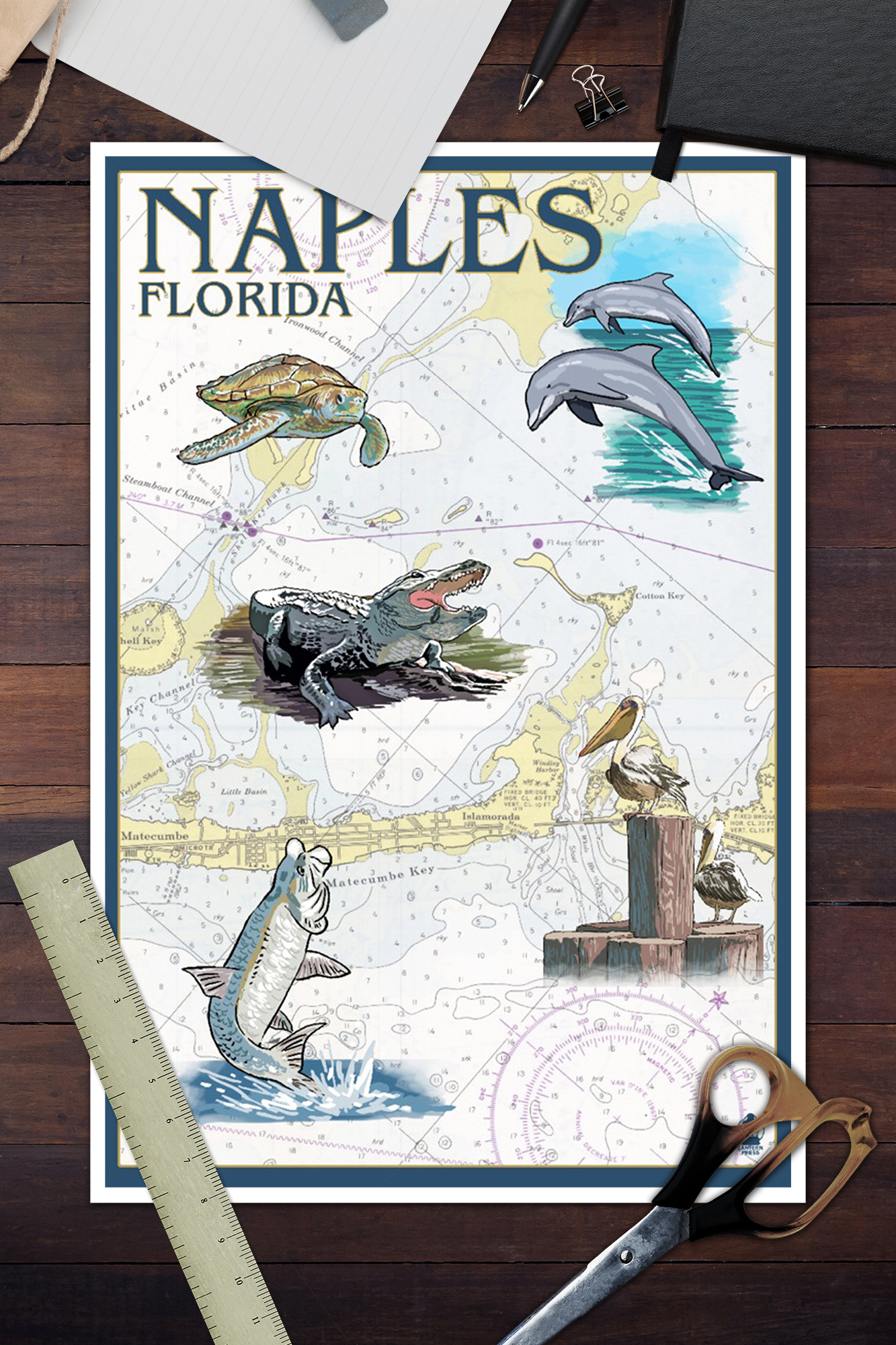 naples florida nautical chart art posters wood nautical charts naples florida