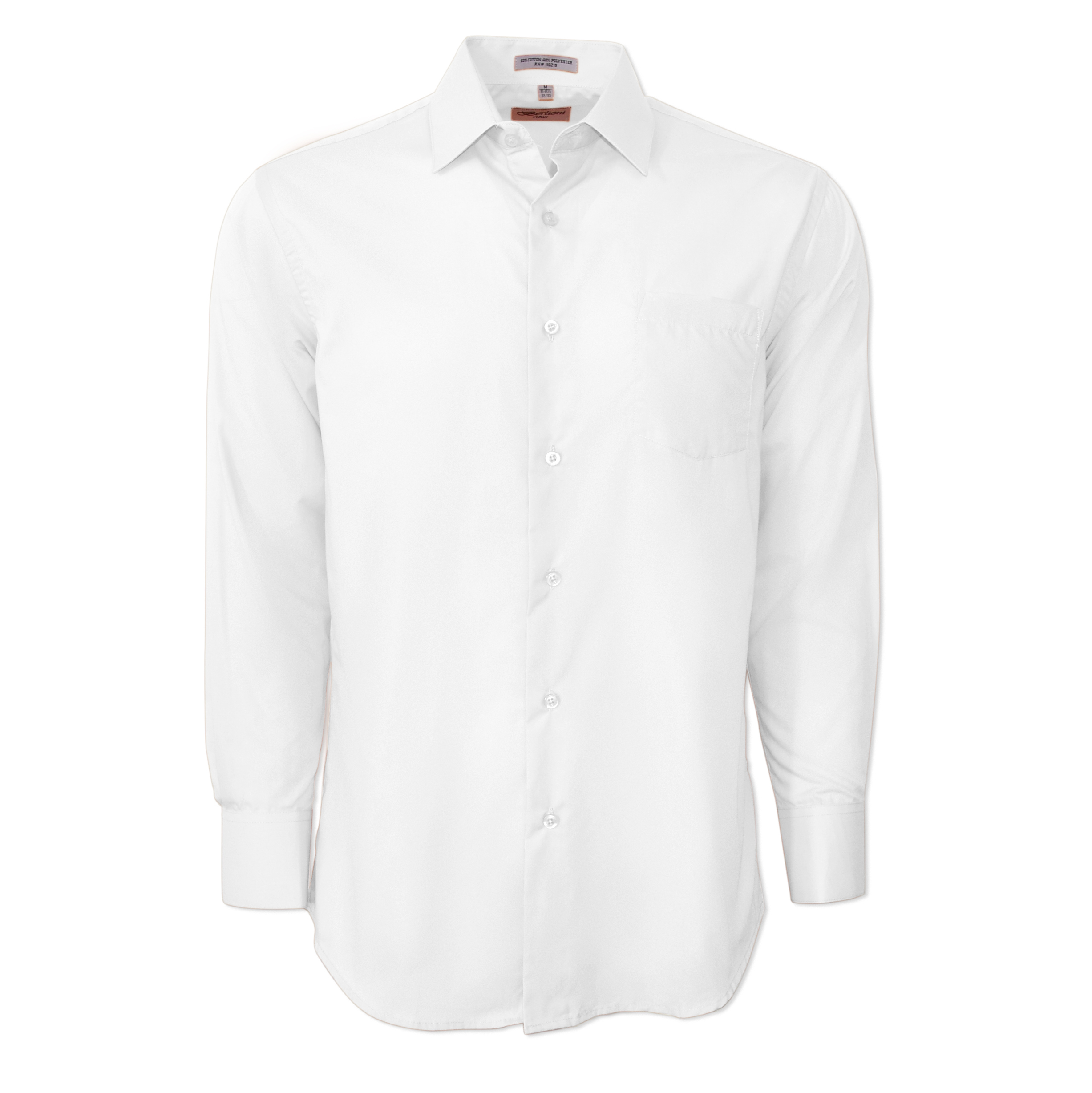 Berlioni Classic Regular Fit Solid Button Up Long Sleeve Pocket Work Dress Shirt - Picture 143 of 194
