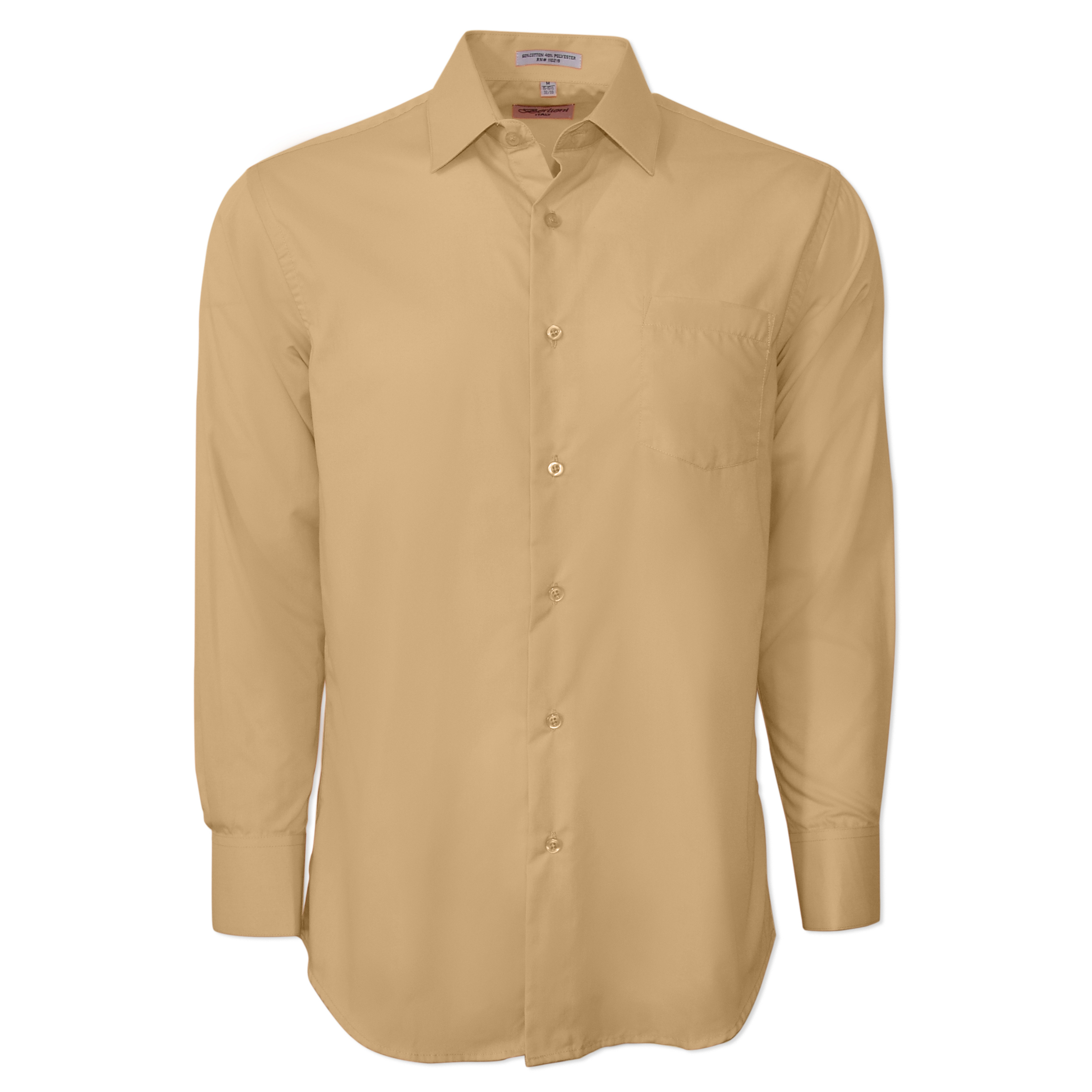 Berlioni Classic Regular Fit Solid Button Up Long Sleeve Pocket Work Dress Shirt - Picture 155 of 194