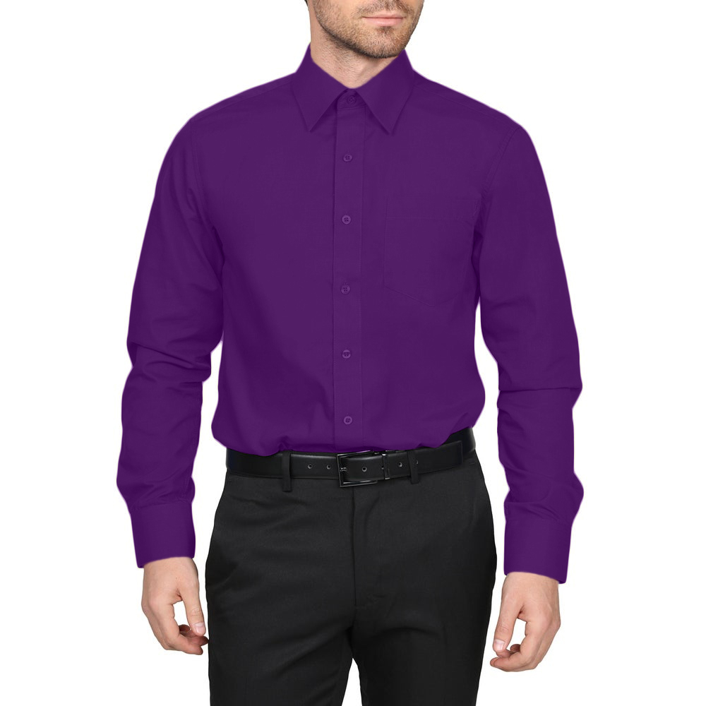 Men's Berlioni Long Sleeve Regular Fit Classic Button Up Solid Dress Shirt - Picture 39 of 194