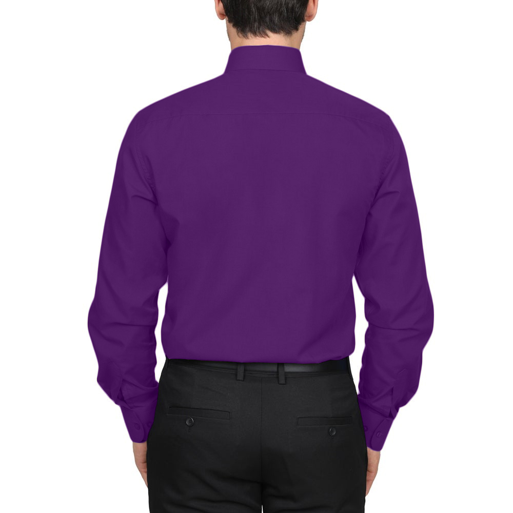 Berlioni Classic Regular Fit Solid Button Up Long Sleeve Pocket Work Dress Shirt - Picture 10 of 194