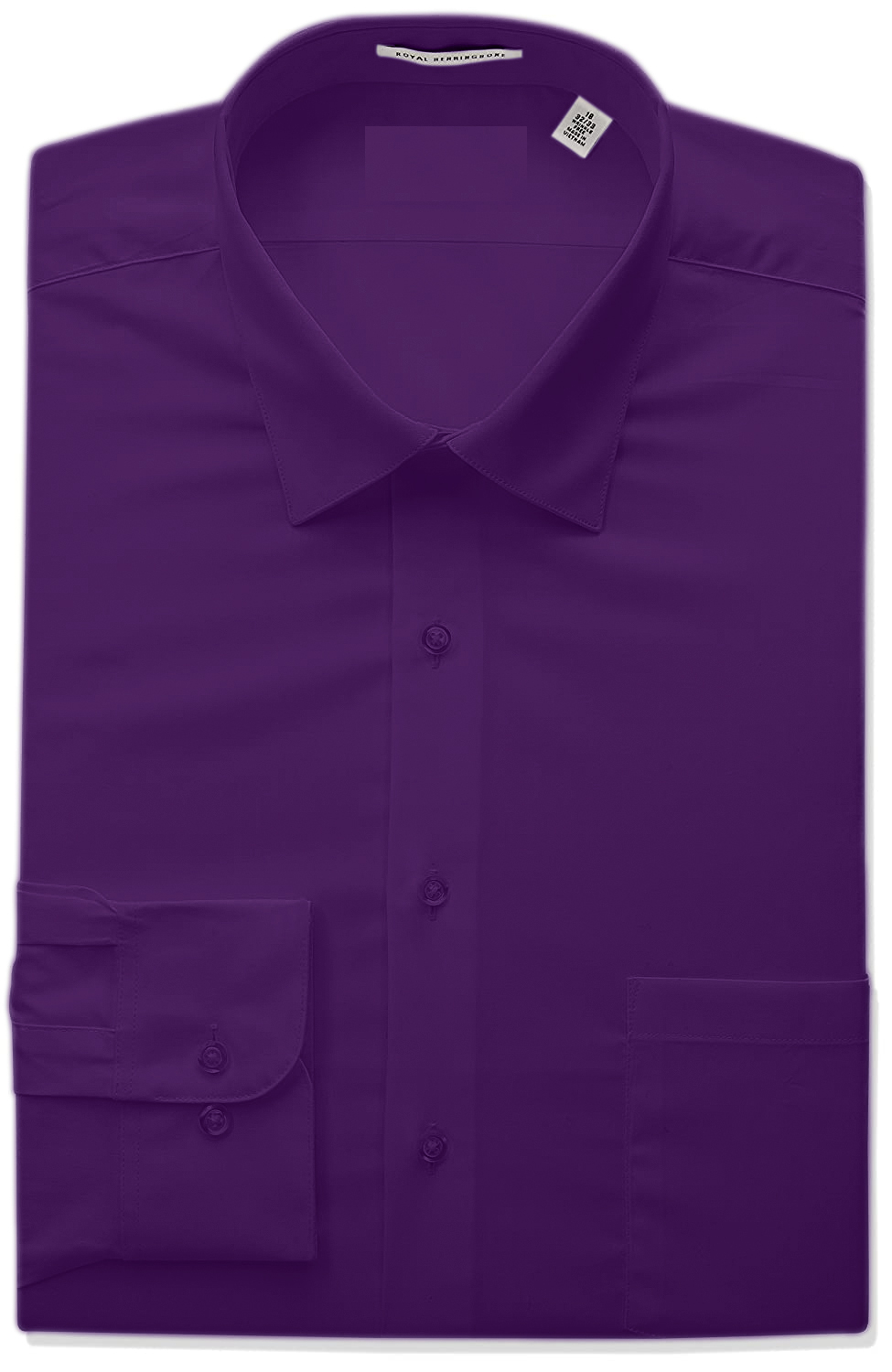 Berlioni Classic Regular Fit Solid Button Up Long Sleeve Pocket Work Dress Shirt - Picture 7 of 194