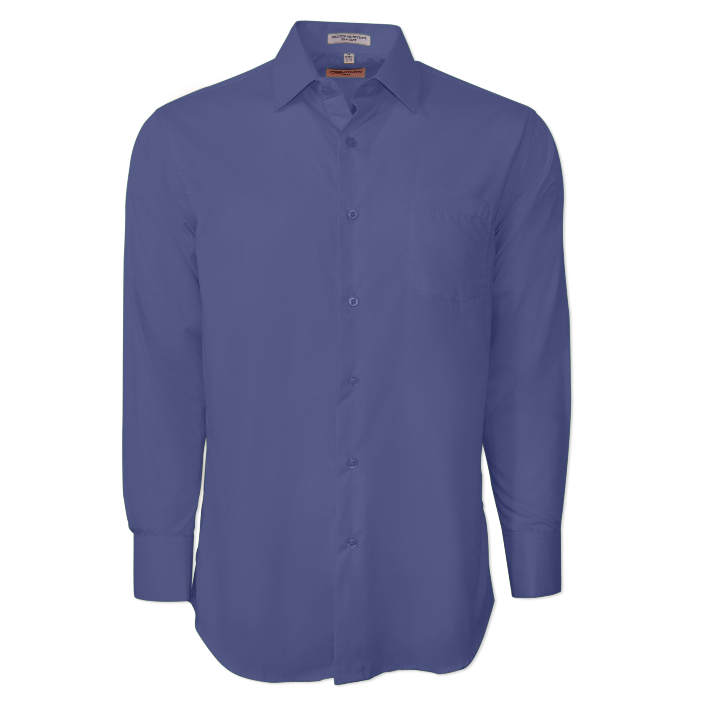 Berlioni Classic Regular Fit Solid Button Up Long Sleeve Pocket Work Dress Shirt - Picture 23 of 194