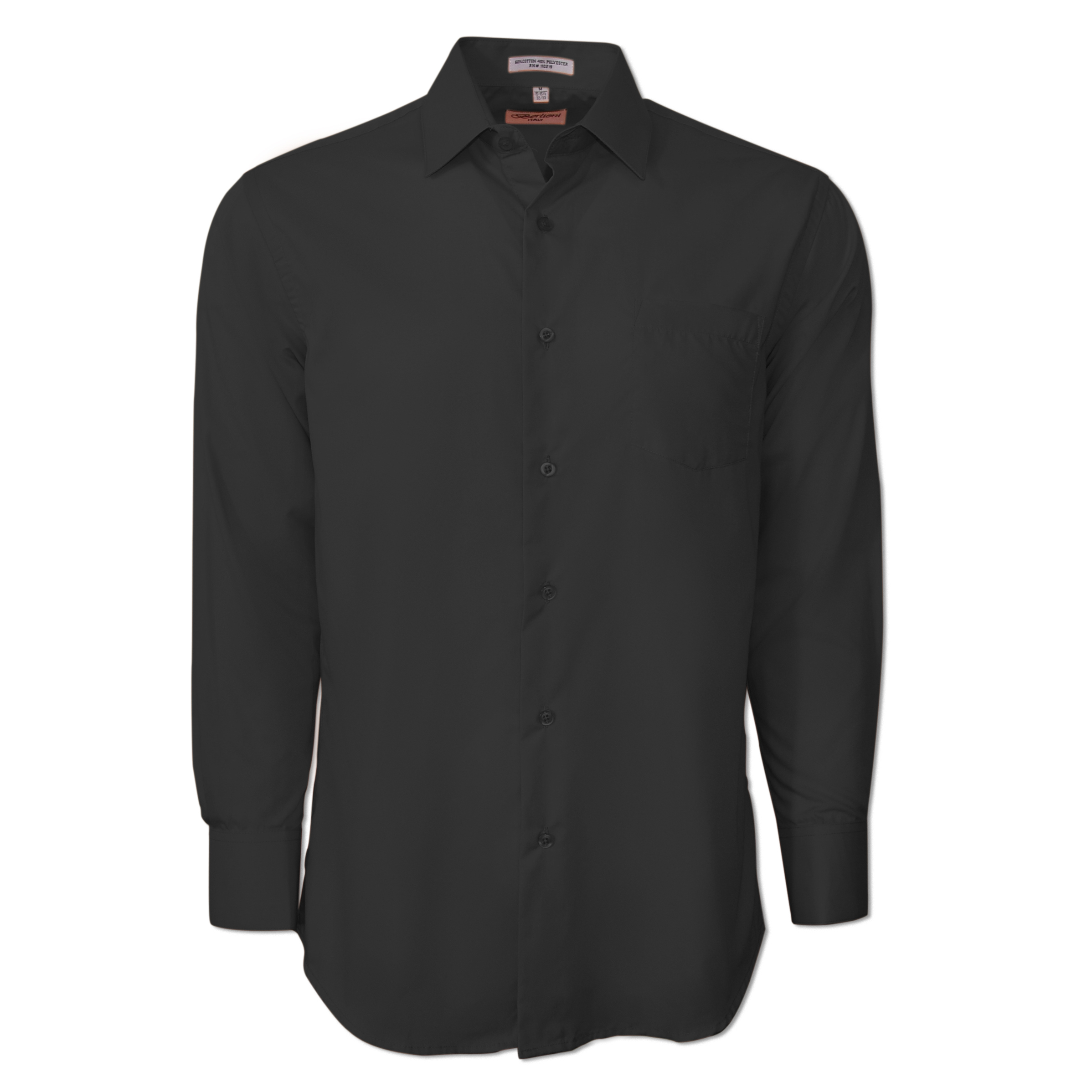 Berlioni Classic Regular Fit Solid Button Up Long Sleeve Pocket Work Dress Shirt - Picture 30 of 194