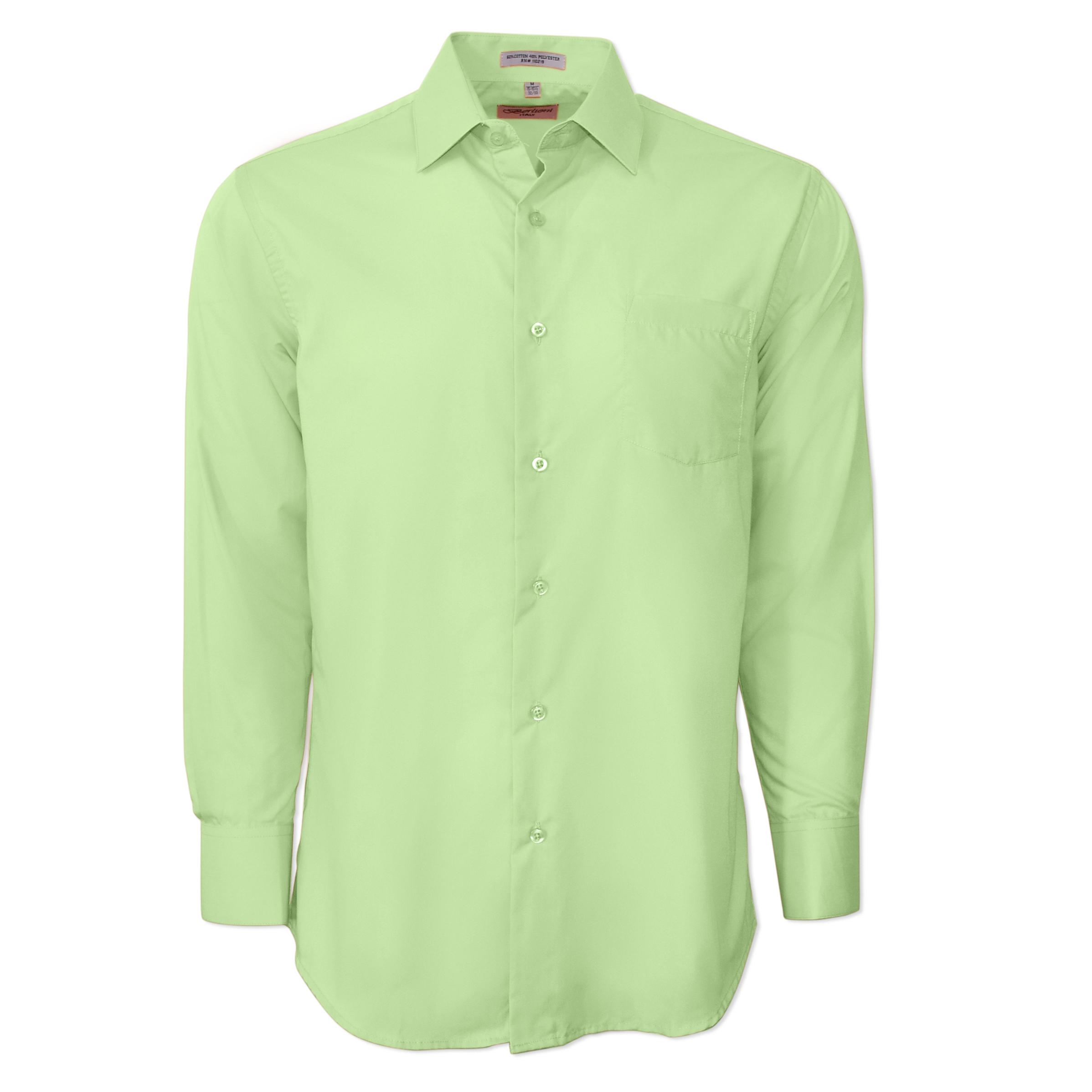 Berlioni Classic Regular Fit Solid Button Up Long Sleeve Pocket Work Dress Shirt - Picture 47 of 194