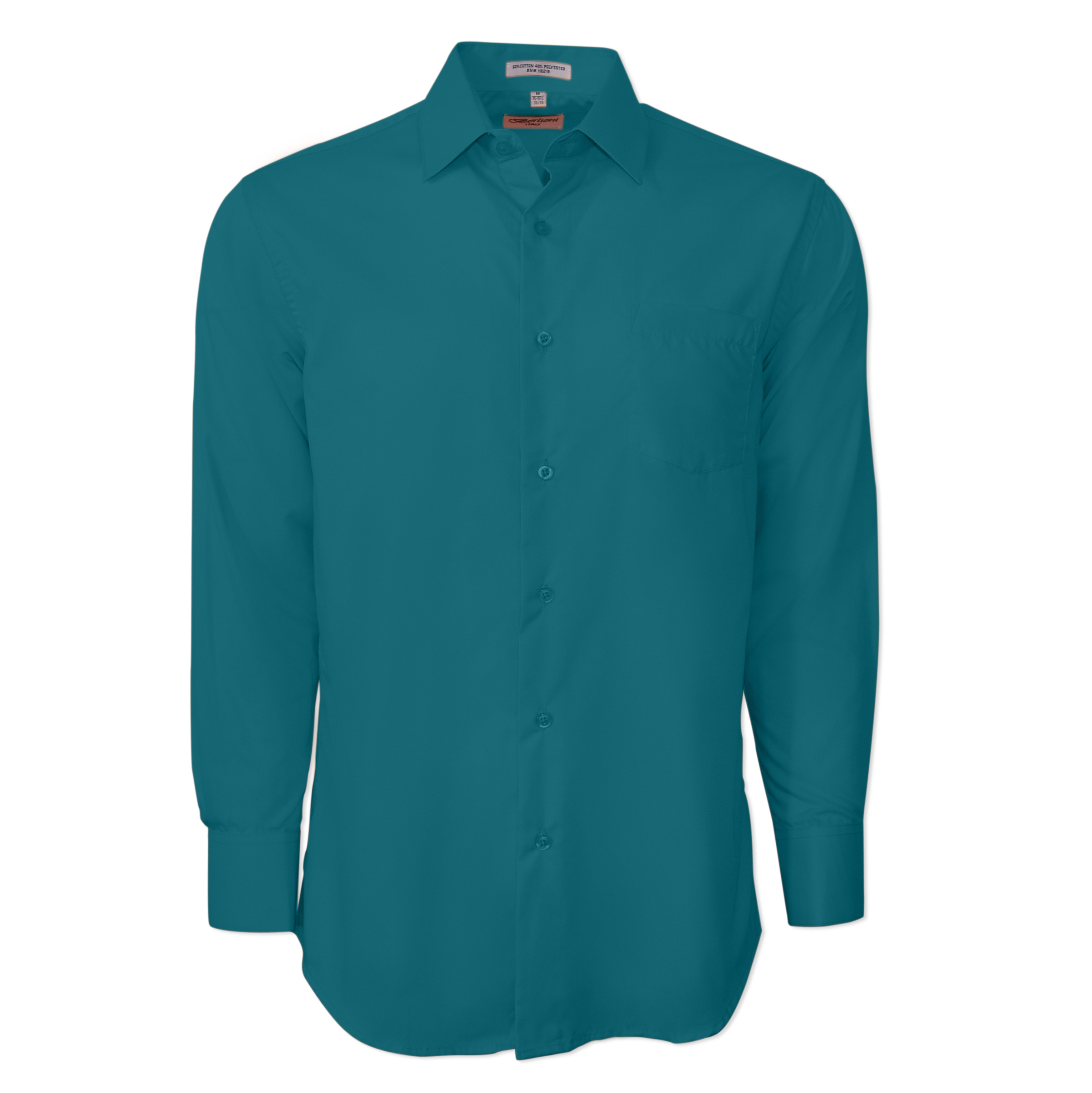 Berlioni Classic Regular Fit Solid Button Up Long Sleeve Pocket Work Dress Shirt - Picture 54 of 194