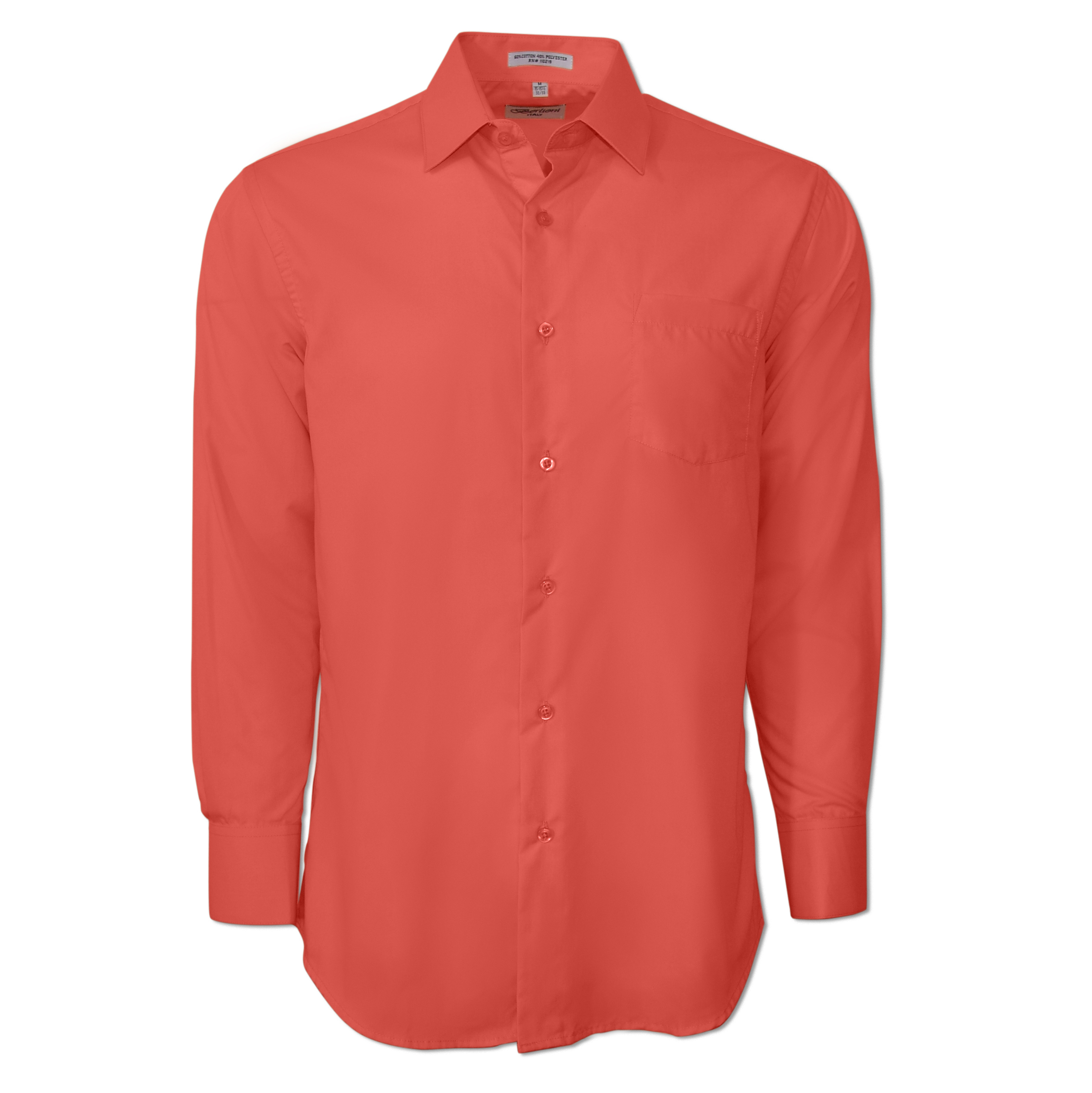 Berlioni Classic Regular Fit Solid Button Up Long Sleeve Pocket Work Dress Shirt - Picture 95 of 194