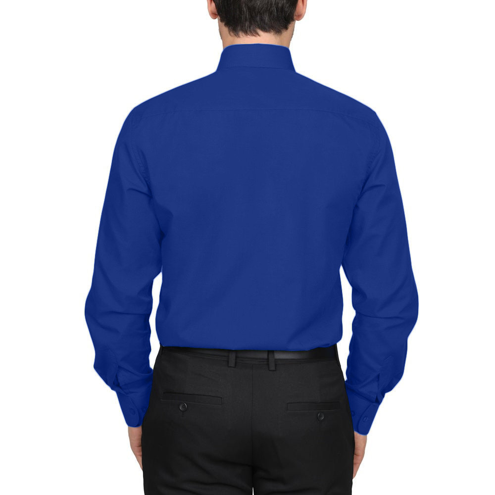 Berlioni Classic Regular Fit Solid Button Up Long Sleeve Pocket Work Dress Shirt - Picture 190 of 194