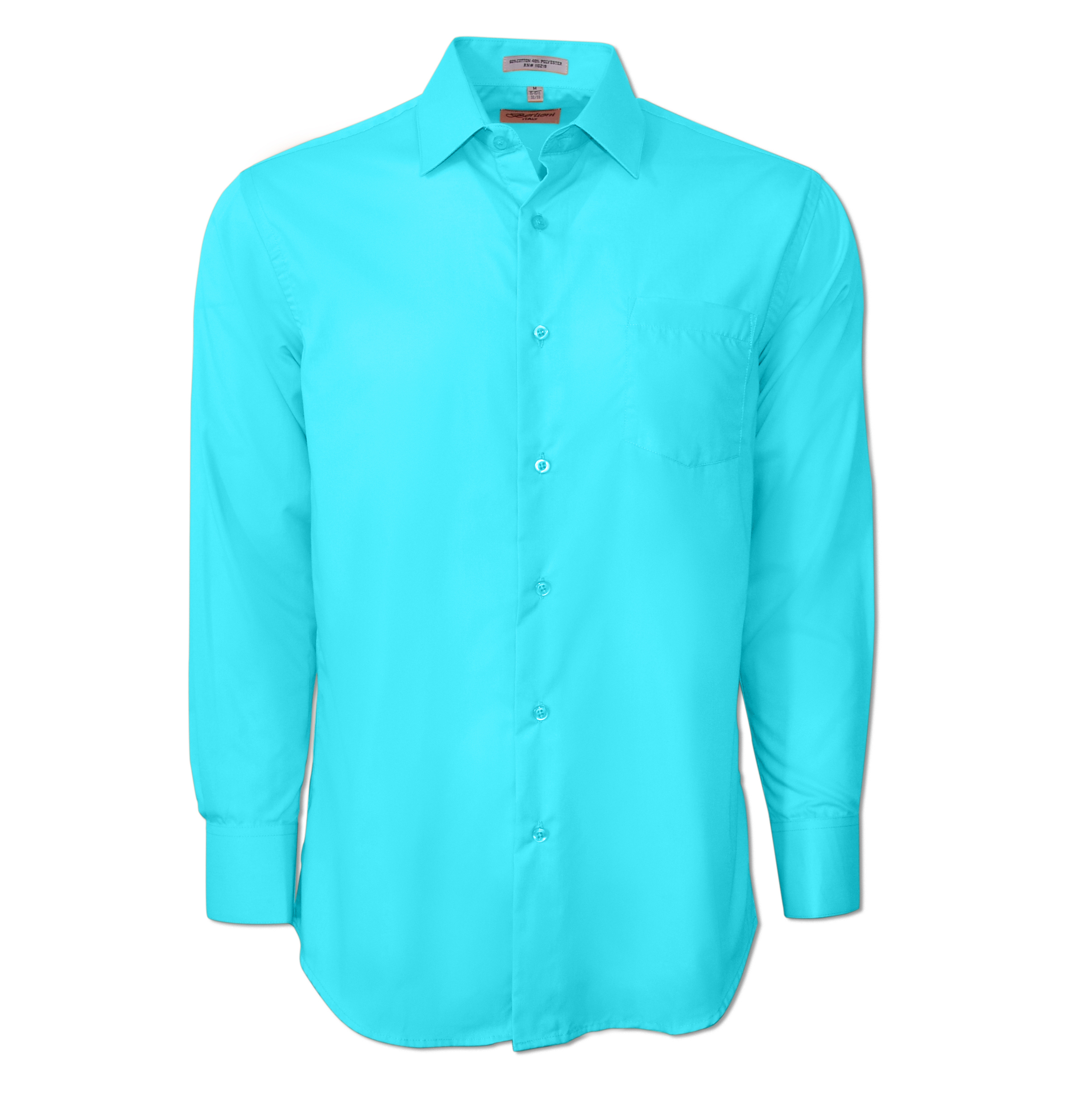 Berlioni Classic Regular Fit Solid Button Up Long Sleeve Pocket Work Dress Shirt - Picture 102 of 194