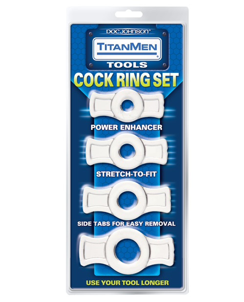 Doc Johnson TitanMen Cock Ring Set 4 Men Penis Erection Enhancer ...