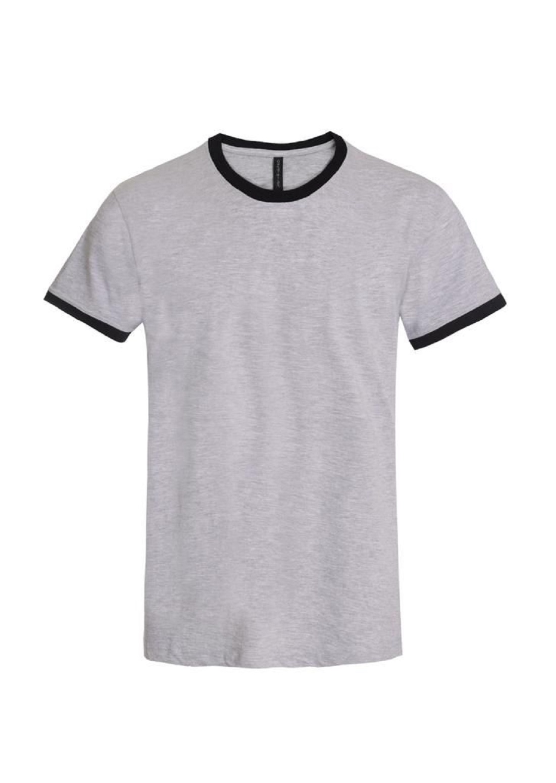 Men's Crew Neck Premium Cotton Two Tone Short Sleeves Soft Tee Basic T-shirts - Picture 5 of 5
