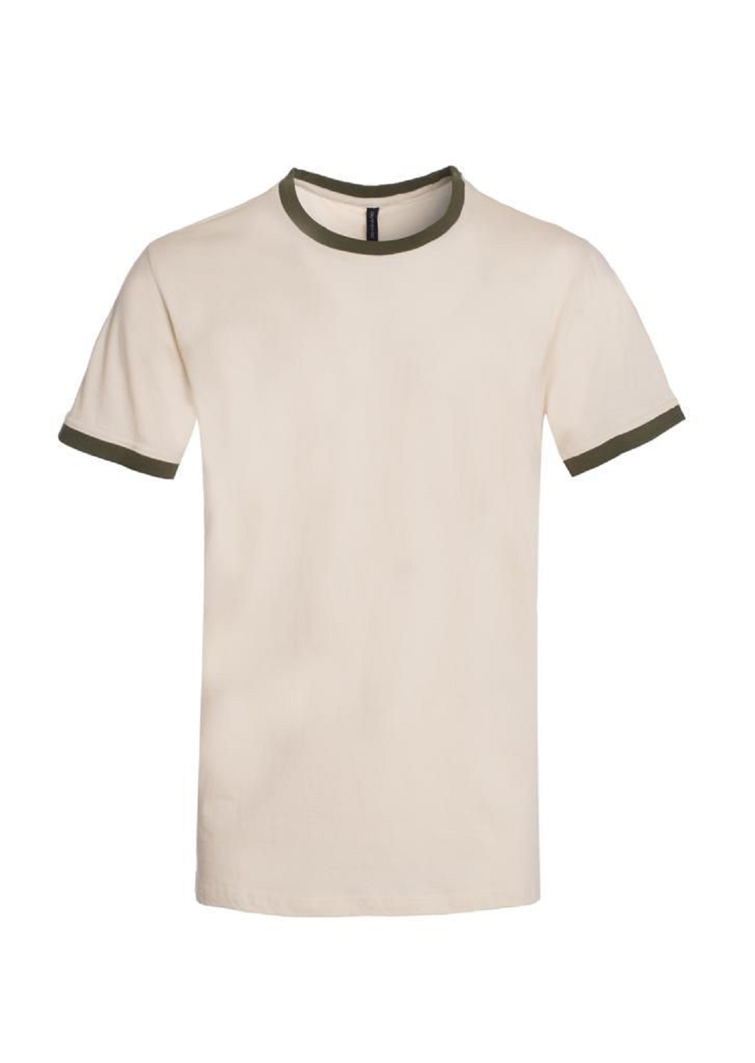 Men's Crew Neck Premium Cotton Two Tone Short Sleeves Soft Tee Basic T-shirts - Picture 3 of 5