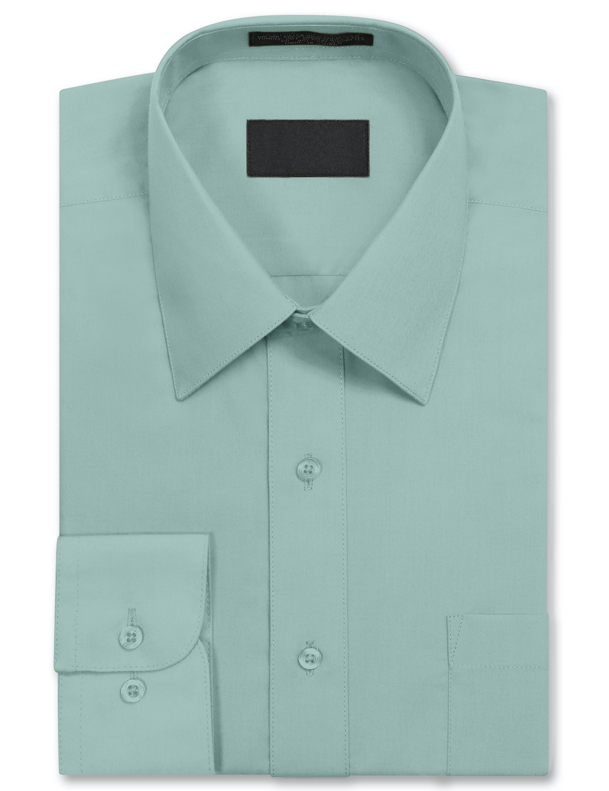 Men's Long Sleeve Regular Fit Button Up Pocket Solid Standard Cuff Dress Shirt - Picture 137 of 145