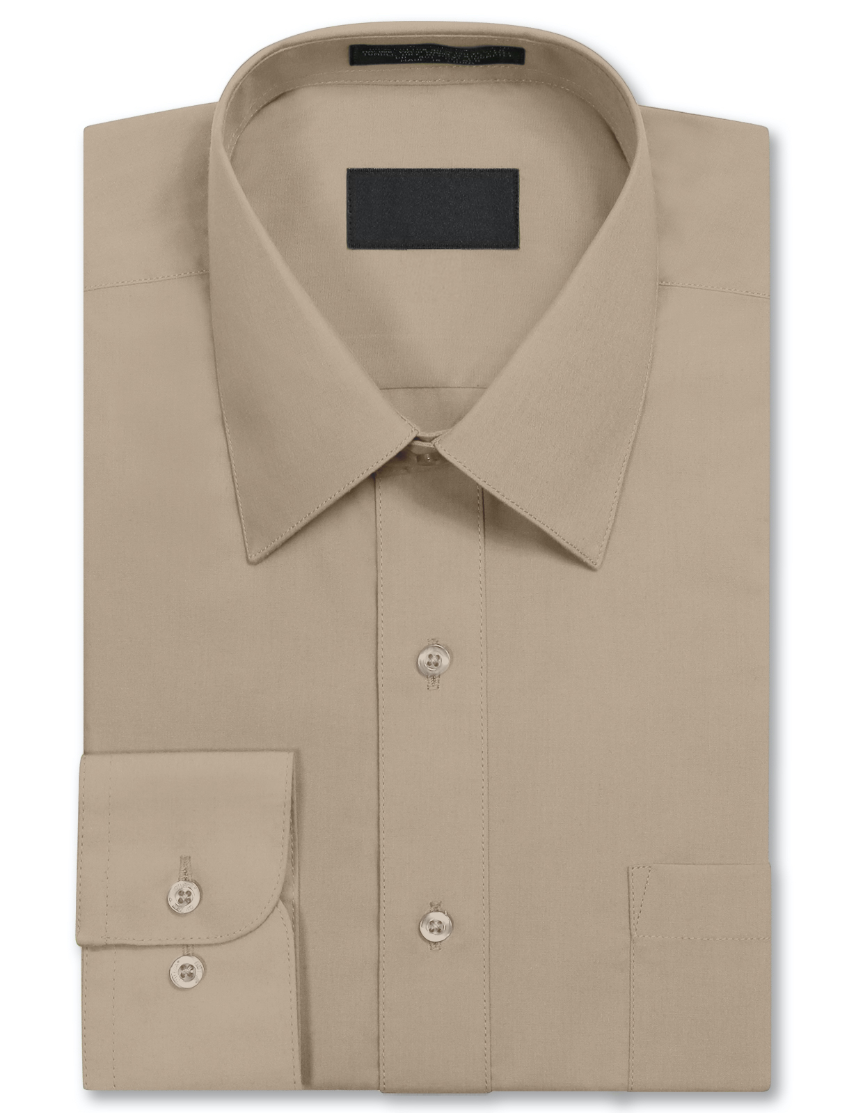 Men's Long Sleeve Regular Fit Button Up Pocket Solid Standard Cuff Dress Shirt - Picture 119 of 145