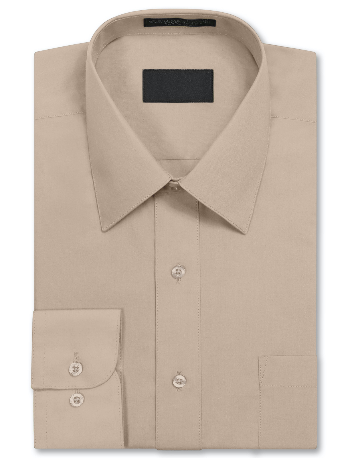 Men's Long Sleeve Regular Fit Button Up Pocket Solid Standard Cuff Dress Shirt - Picture 21 of 145