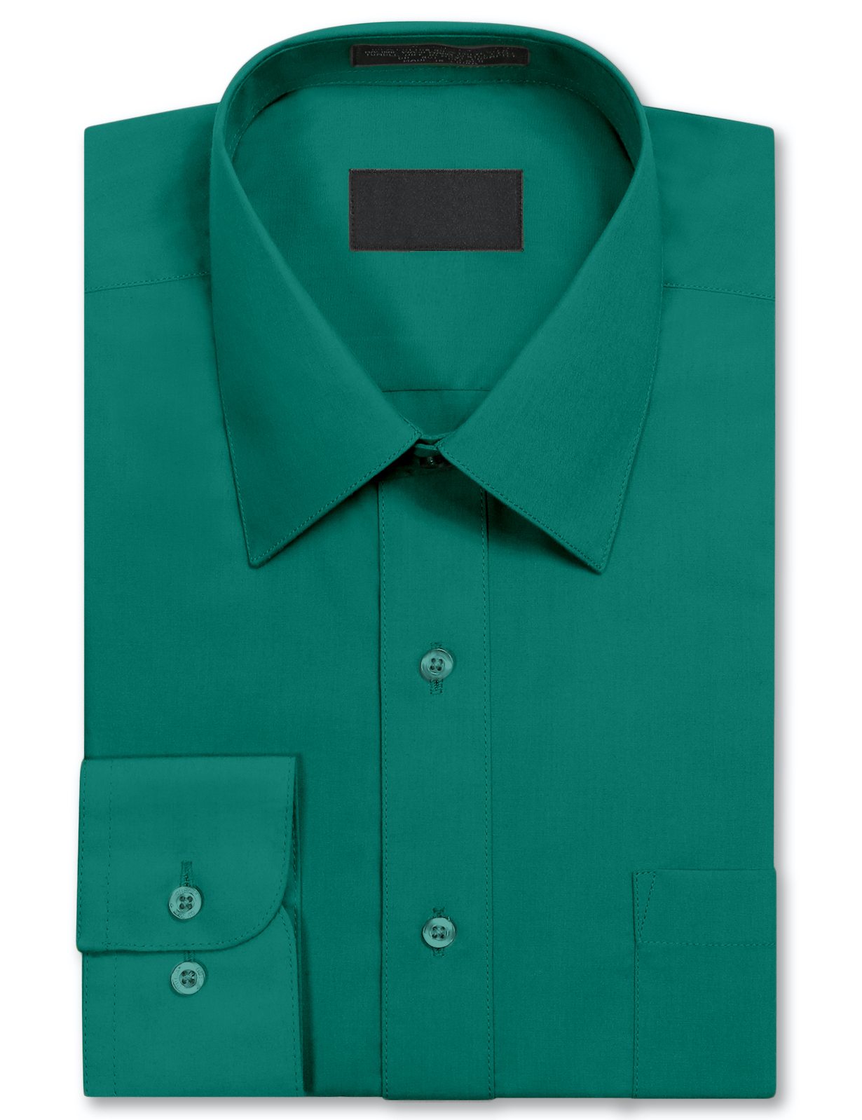 Men's Long Sleeve Regular Fit Button Up Pocket Solid Standard Cuff Dress Shirt - Picture 81 of 145