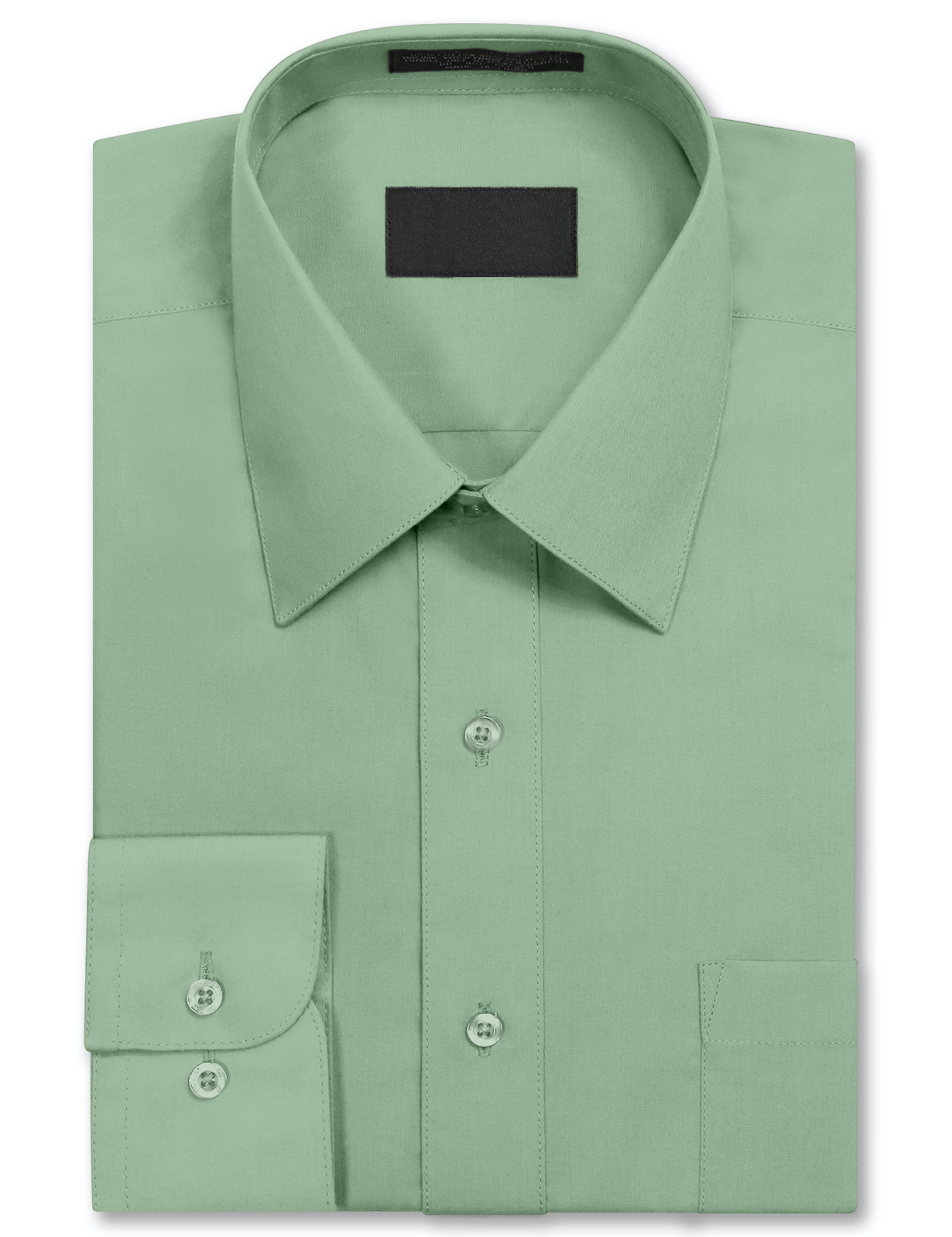 Men's Long Sleeve Regular Fit Button Up Pocket Solid Standard Cuff Dress Shirt - Picture 35 of 145