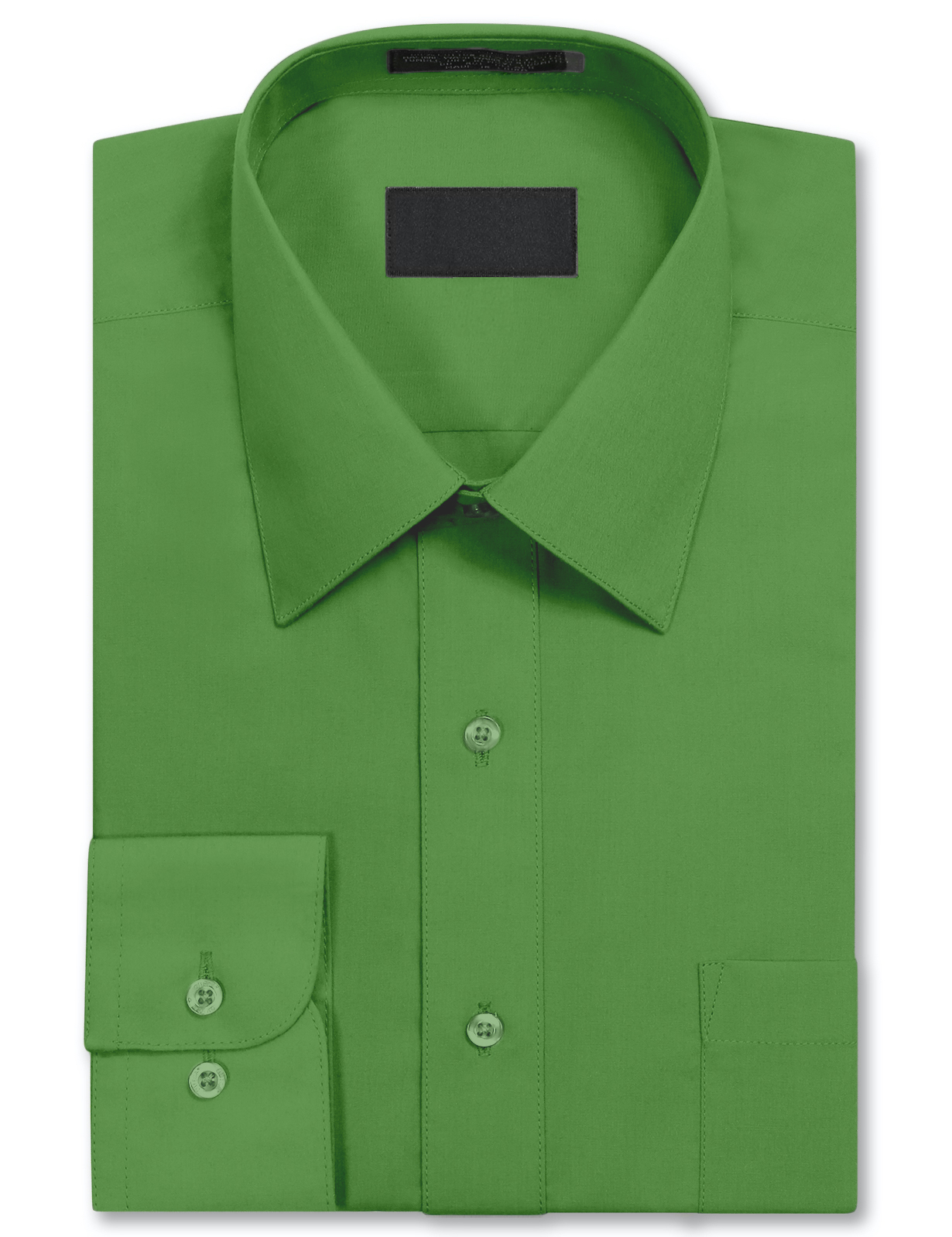 Men's Long Sleeve Regular Fit Button Up Pocket Solid Standard Cuff Dress Shirt - Picture 55 of 145