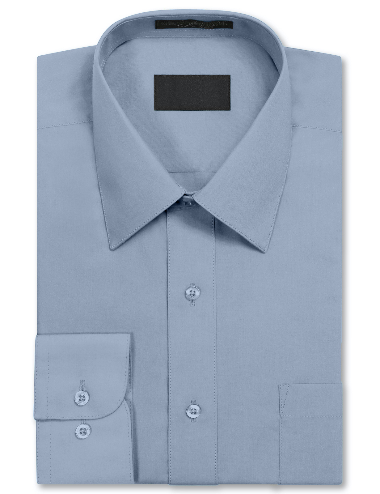 Men's Long Sleeve Regular Fit Button Up Pocket Solid Standard Cuff Dress Shirt - Picture 9 of 145