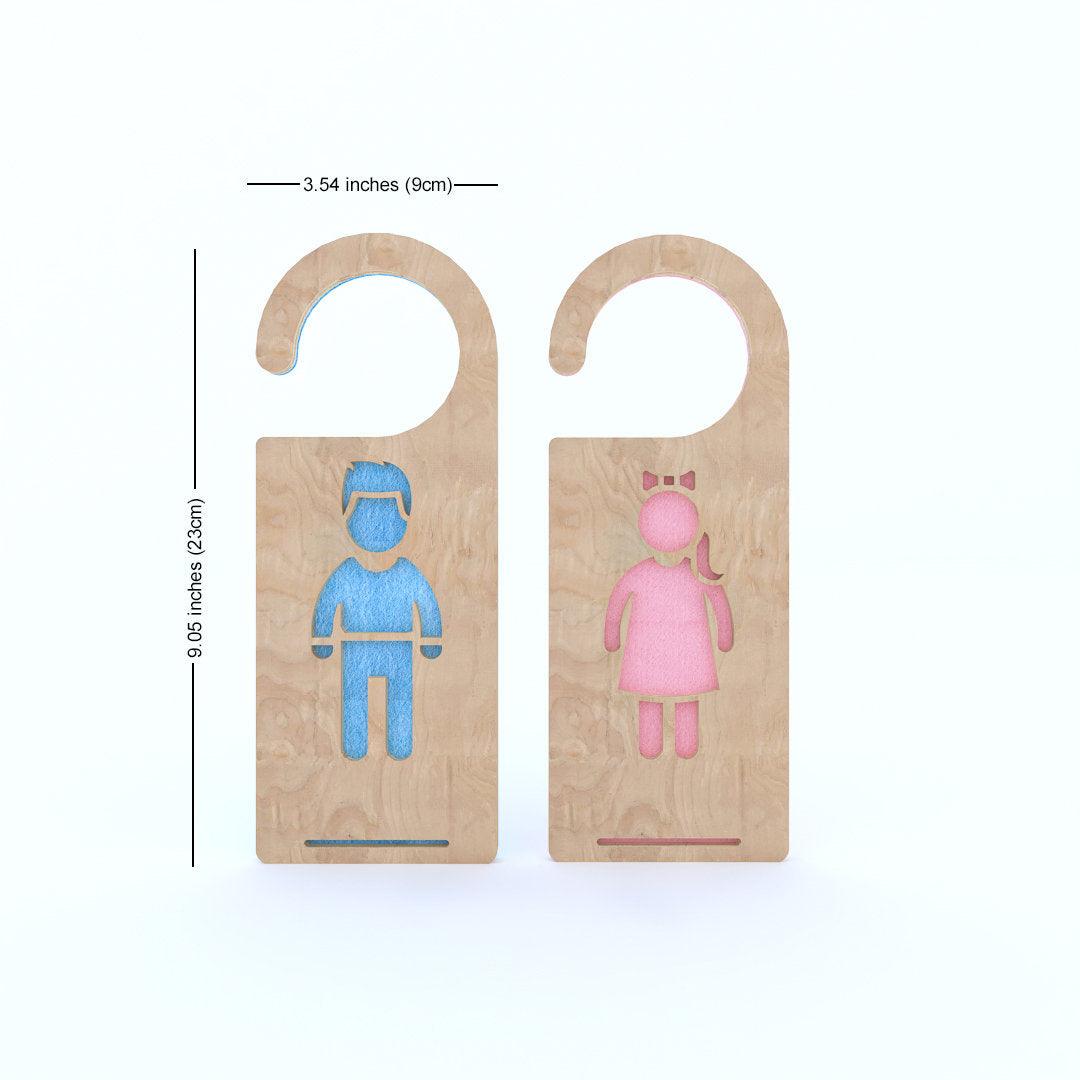 Personalized Wood and Felt Door Hanger - Boy or Girl - Picture 9 of 10