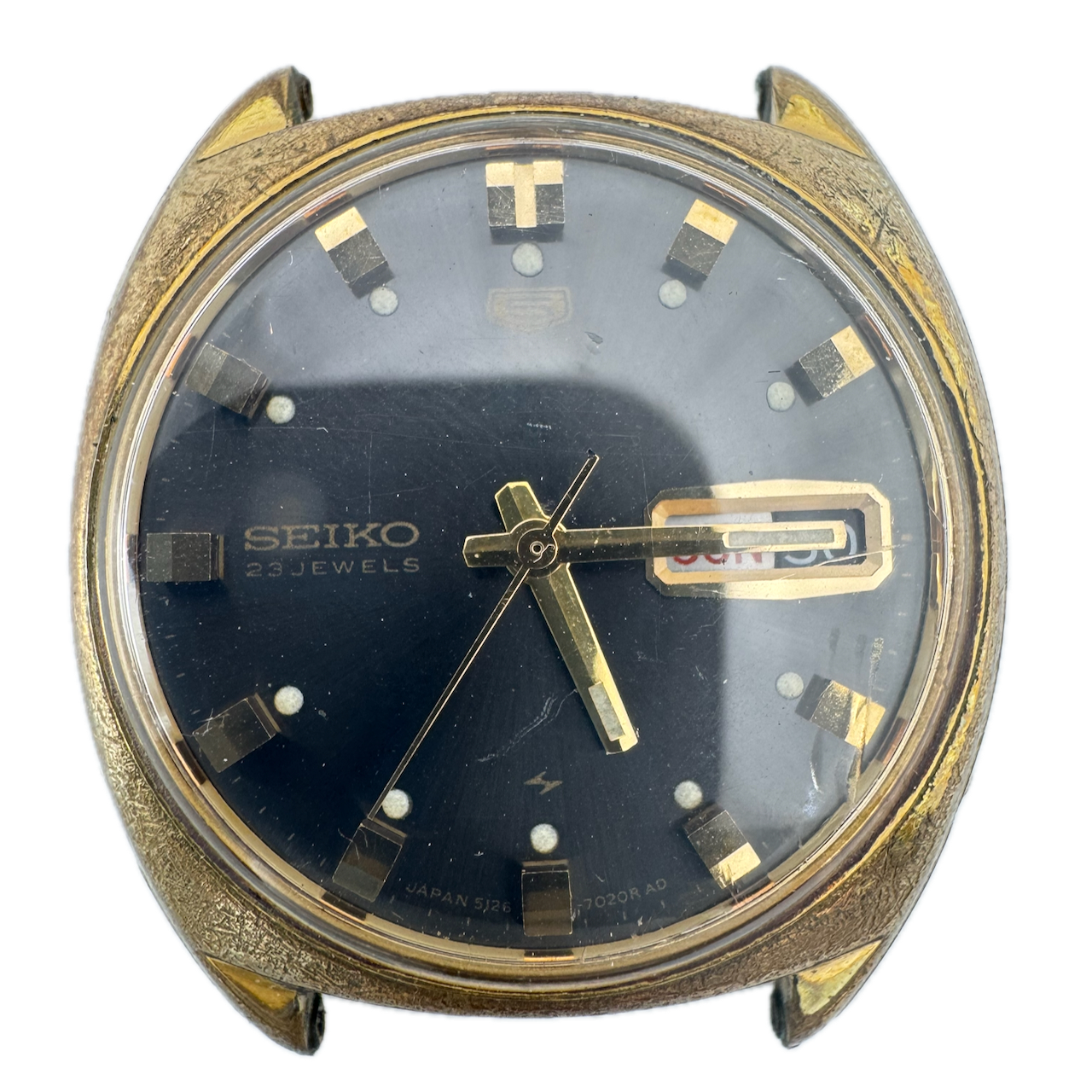Vintage 34mm Seiko 5 Men's Automatic Wristwatch 5126-7000 Gold