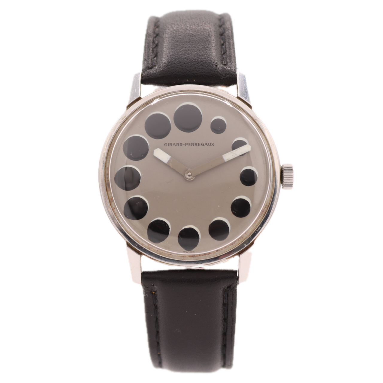 Vintage 34mm Girard Perregaux 9034B.B Moon Watch "Playboy" Mechanical Wristwatch