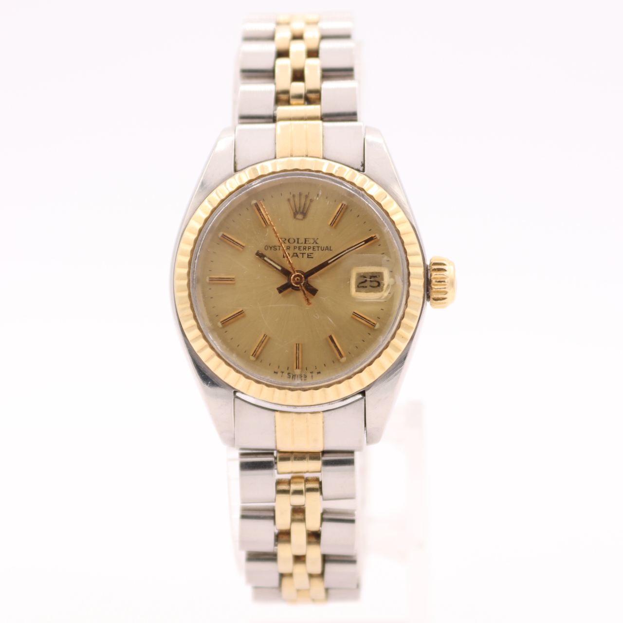 Vintage 26mm 1977 Rolex 6917 Date Ladies Automatic Wristwatch Steel & 18K Gold