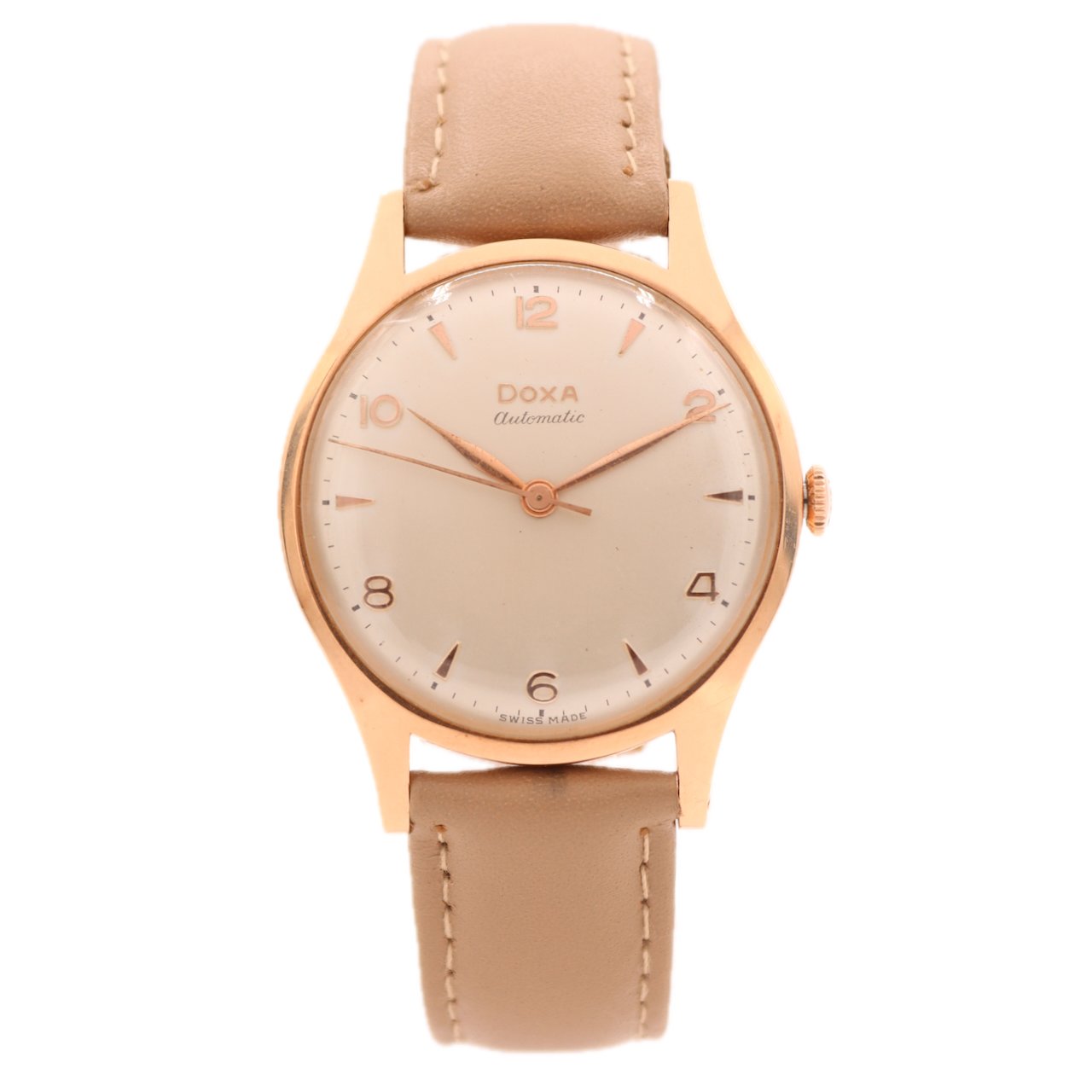 Vintage 35mm Doxa 13914-0 Slim Profile Automatic A. Schild 1361N 14k Rose Gold