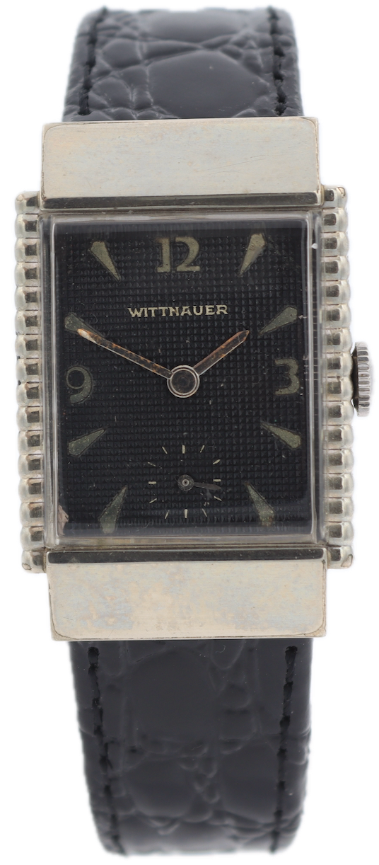 Vintage Wittnauer 873-142 Black Waffle Men\'s Mechanical Wristwatch 84/1 Swiss Vintage WITTNAUER men main image 4