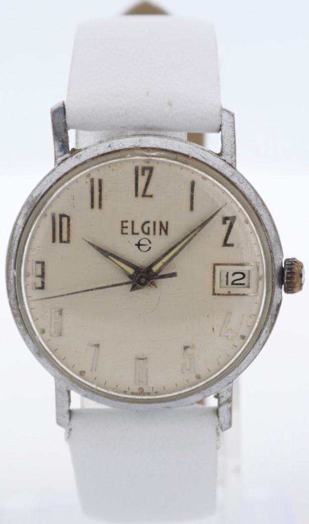 Vintage Elgin Linen Dial Date Men