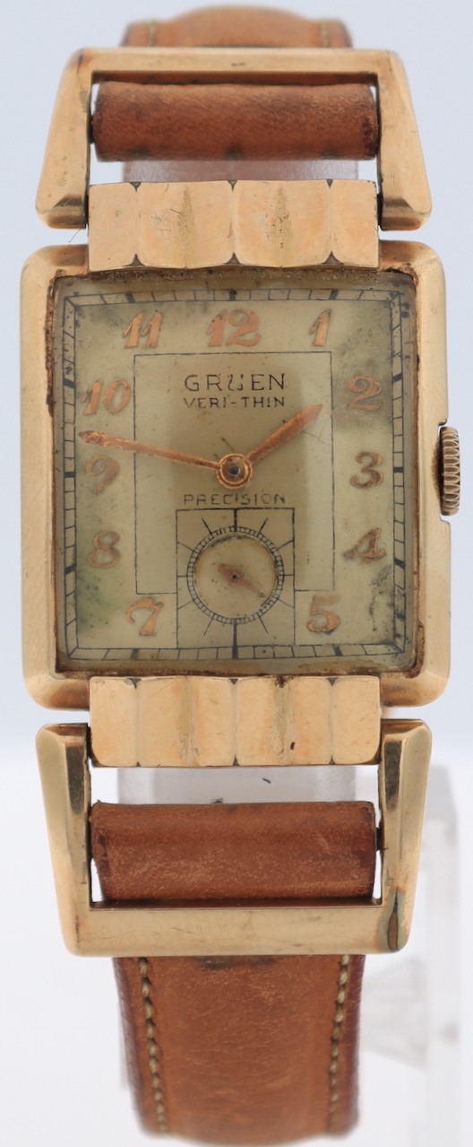 Vintage Gruen 335-558 Zephyr Men\'s Mechanical Wristwatch 335 Swiss 10k GF Vintage Gruen 335-558 Black Zephyr Men main image 2