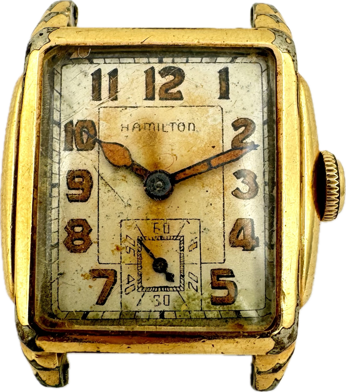 Vintage Hamilton Dixon Men\'s Mechanical Wristwatch 987-F USA 10k Gold Filled Vintage Hamilton 987-F Manual Wind 28mm Yellow GF Square  main image 4