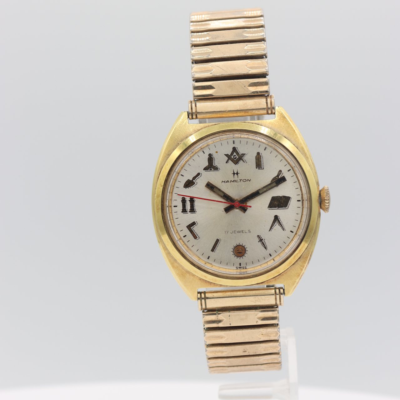 Vintage 38mm Hamilton Masonic Men\'s Mechanical Wristwatch 688 Gold Plated Hamilton Masterpiece - Masonic – Huntington Company main image 4