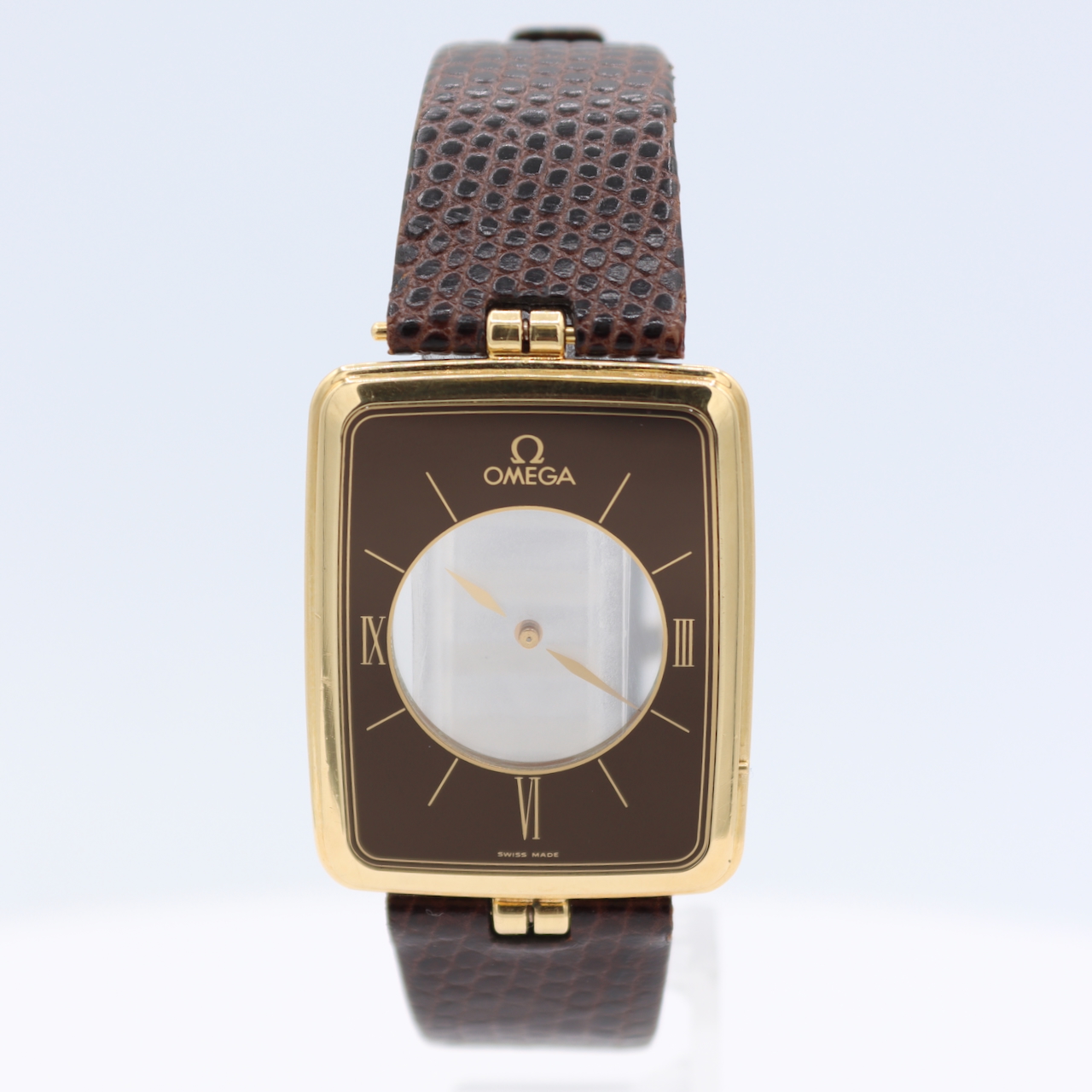 Vintage 28mm Omega La Magique Men's Quartz Wristwatch 18k Gold