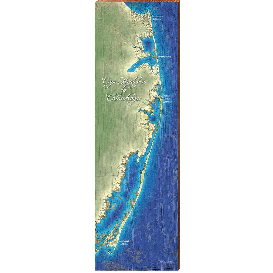Cape Henlopen to Chincoteague topographical Styled Map Wall Art - Bild 2 von 4